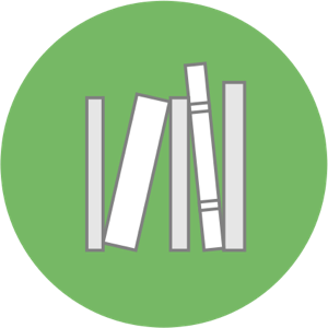 ícone de artigos na cor verde