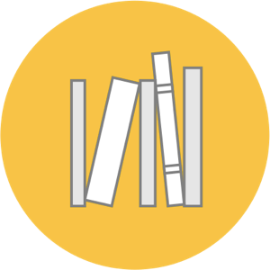 ícone de artigos na cor amarela